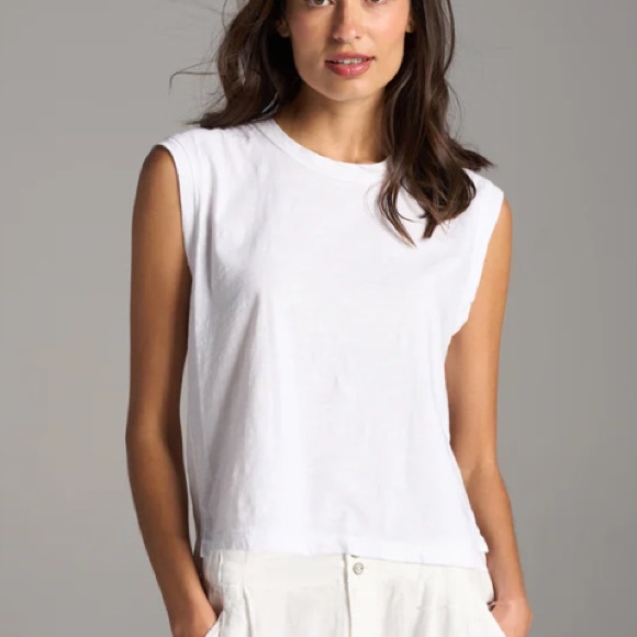 Rowan Savannah Cotton Slub Muscle Tank Top white Large NWOT - Picture 2 of 11